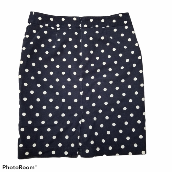 POLKA Dot Blue and White Midi Pencil Skirt Size 8 - Picture 4 of 8